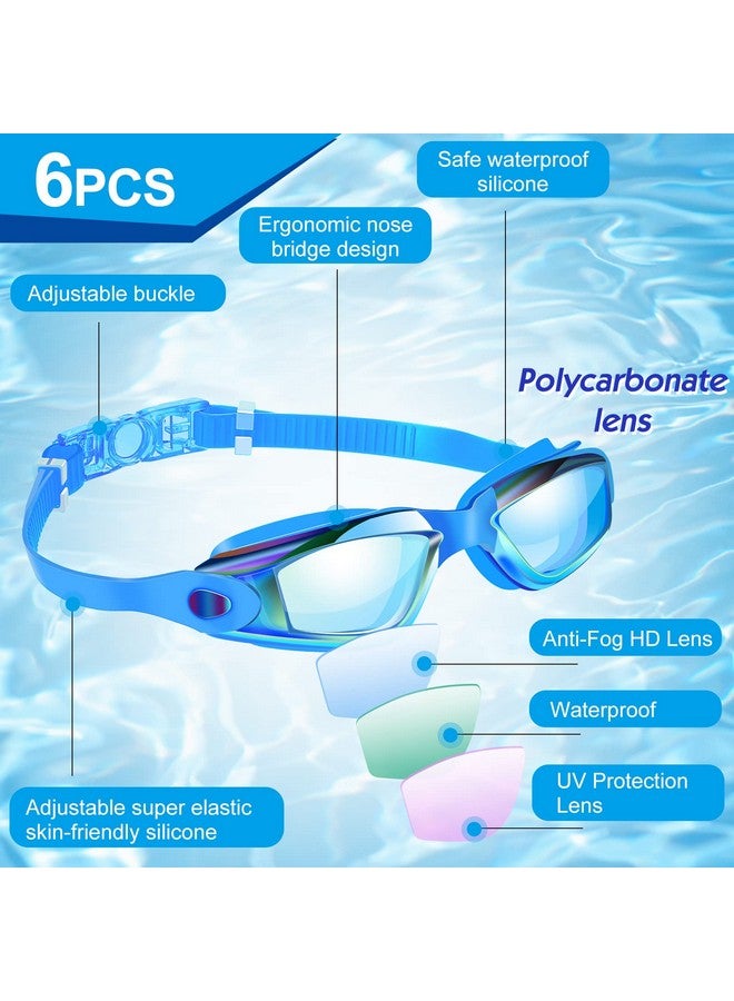 Flutesan 6 Pcs Swim Goggles Swimming Equipment Swimming Goggles Sport Swimming Goggles For Women Men Adult Youth (Bright Color) - Image 3