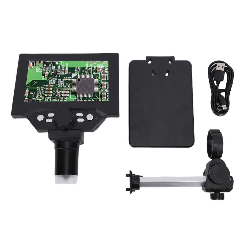 Digital Electronic Microscope 5.5 Inch Screen 1080P HD 1000X Magnification Coin Magnifier with 8 LED Lights for Windows - Image 1