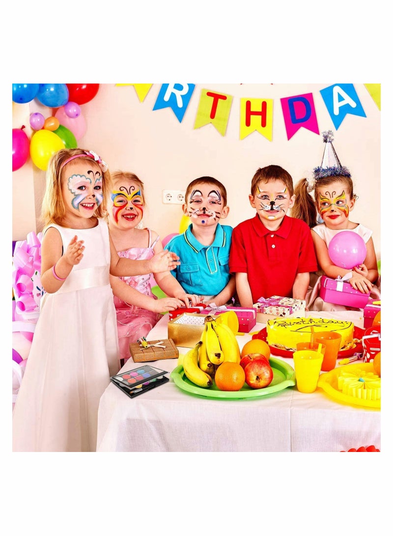 15 Colors Kids Face Paint Kit - Non-toxic Washable Palette with Brush for Art Show, Party Makeup - Professional Colsplay Festive Face Painting Set - Image 2