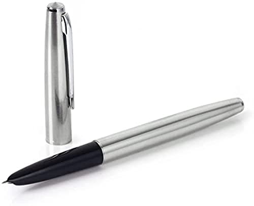 GOLD LEAF 911 Pure Silver Steel Fountain Pen with 0.38mm Extra Fine Nib Smooth Writing Inking Pen - Image 5