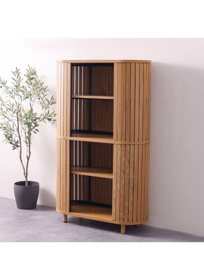 DANUBE HOME Calibra Bookcase Modular Book Shelf Cabinet Modern Design Wooden Shelf Multifunctional Display Rack For Home Office - Light Oak  - Image 3