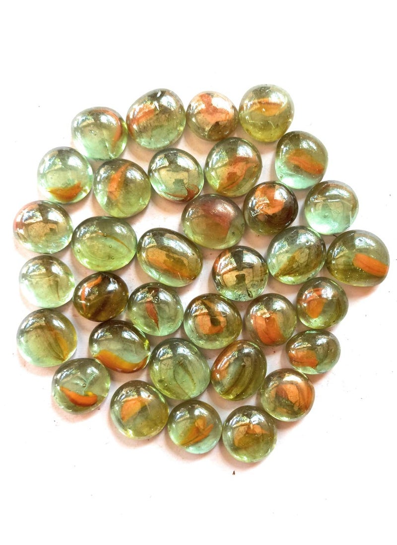 OhhSome Ohhsome 500Gm Orange Transparent Glass Pebbles for Garden and Home DcorVase Fillers OutdoorGarden Decoration 500Gm  - Image 1