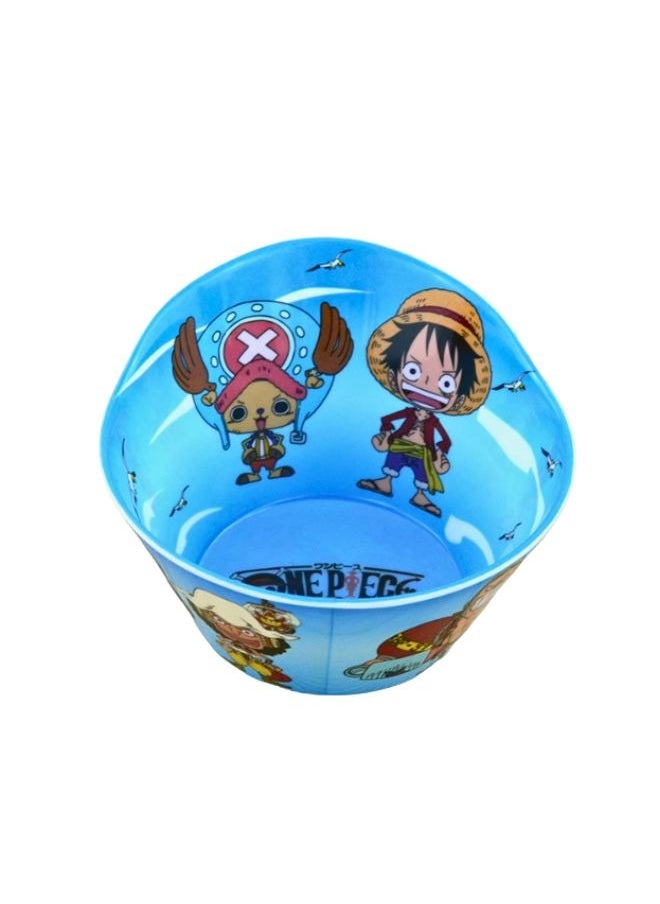 Generic One Piece Anime Character Bowl, Blue Plastic Kids Cereal Bowl  - Image 1