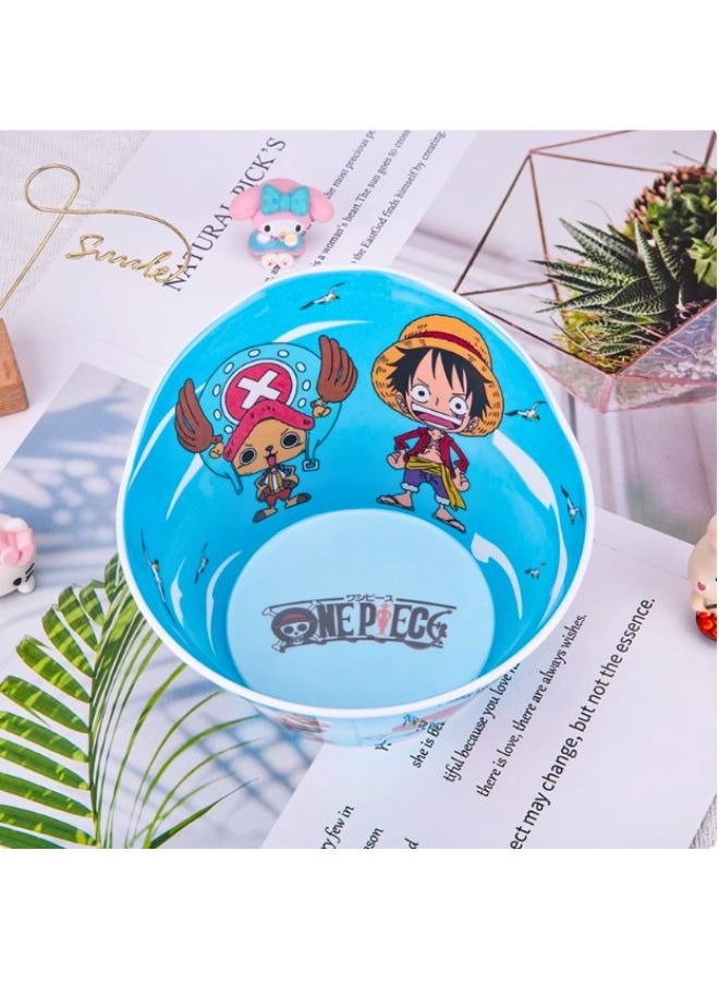 Generic One Piece Anime Character Bowl, Blue Plastic Kids Cereal Bowl  - Image 2
