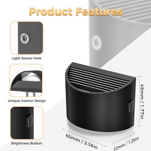 DORESshop LED Night Light[2 Pack], Night Lights Plug into Wall, 3 Level Brightness Adjustable Plug in Night Light, Dusk to Dawn Sensor, Nightlights for Adults, Bedroom, Bathroom, Hallway, 5000K - Image 3
