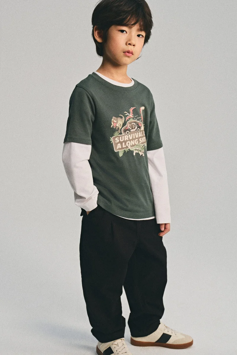 اتش اند ام بنطلون رياضي من قطن التويل