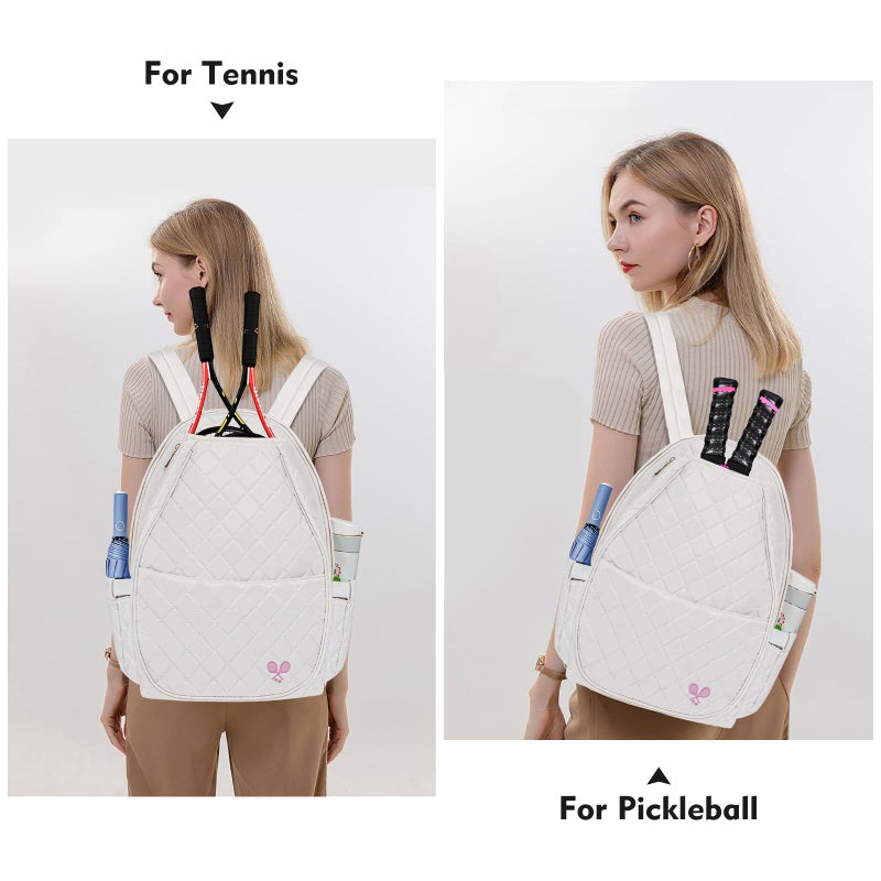 YEEGO DIRECT Tennis Bags for Women, Tennis Backpack Pickleball Racket Bags,Waterproof Sling Bag,Suitable for Pickleball Tennis Badminton, Gifts for Women Men (White) - Image 2