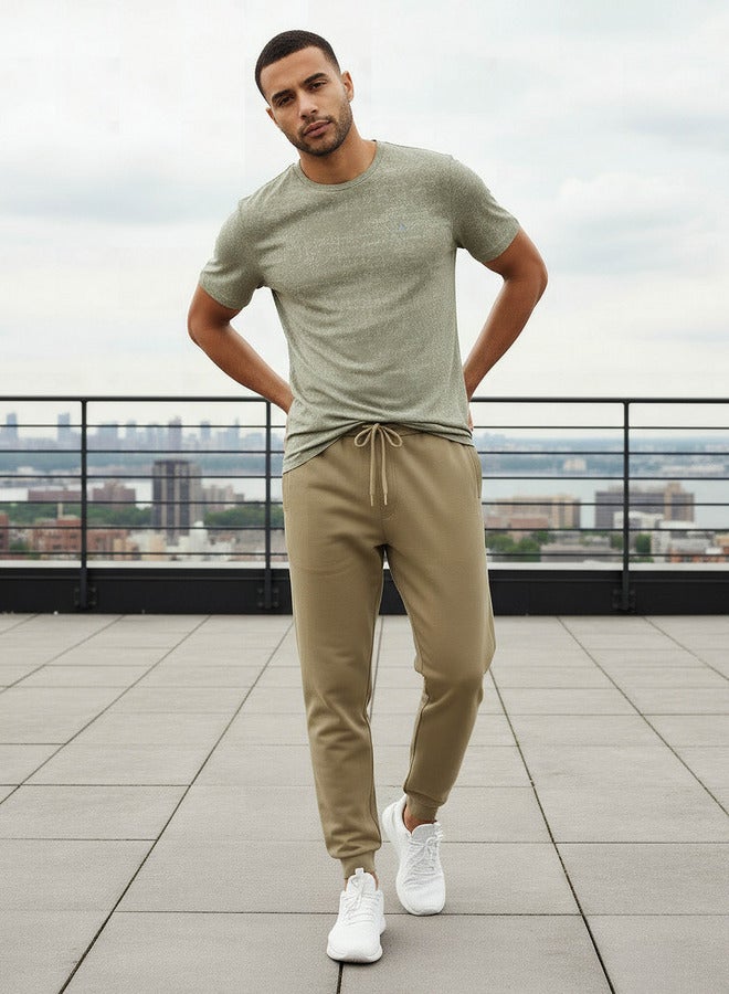 Active Men Regular Fit Joggers with Drawstring Waist - Image 2