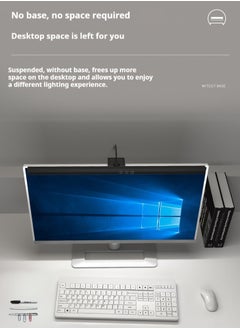 آه آه شريط إضاءة شاشة الكمبيوتر، مصباح شاشة مراقبة للعناية بالعين، مصباح قراءة USB LED، مصباح عمل مع تعتيم تلقائي، شريط مصباح قابل للتعتيم، التحكم باللمس، بدون وهج، مصابيح مكتبية موفرة للمساحة في المنزل والمكتب  - Image 3