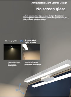 آه آه شريط إضاءة شاشة الكمبيوتر، مصباح شاشة مراقبة للعناية بالعين، مصباح قراءة USB LED، مصباح عمل مع تعتيم تلقائي، شريط مصباح قابل للتعتيم، التحكم باللمس، بدون وهج، مصابيح مكتبية موفرة للمساحة في المنزل والمكتب  - Image 4