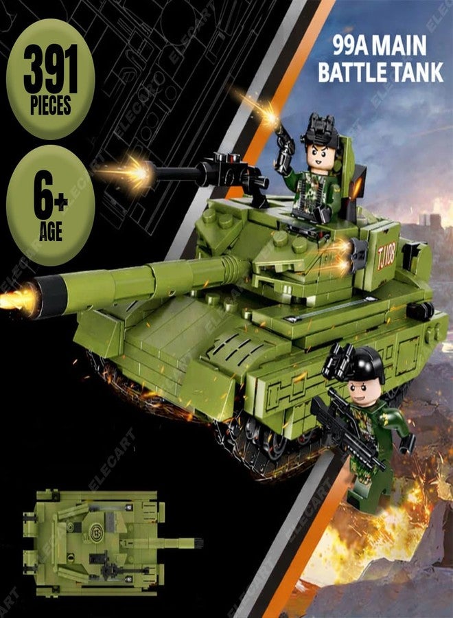 Elecart 99A Main Battle Tank Building Block Set 391 PCS | Military Army Tank Construction Toy Model Kit for Kids Boys 6+ | Educational STEM DIY Brick Toy | ABS Plastic Building Blocks - Image 2