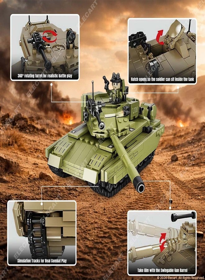 Elecart 99A Main Battle Tank Building Block Set 391 PCS | Military Army Tank Construction Toy Model Kit for Kids Boys 6+ | Educational STEM DIY Brick Toy | ABS Plastic Building Blocks - Image 3