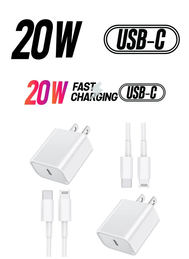 Generic - 2 Pack 20W USB C Power Delivery Wall Charger Plug with 6FT Type C to Lightning Quick Charge Data Sync Cord for iPhone 13/12/11/XS/XR/SE - Image 1