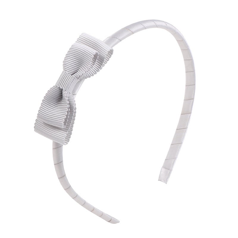 Generic 80907 Cute Bow Headband Spring and Summer New Thread Cloth Headband Full Bag Cloth Childrens Fabric Headband MH369 shell Gray