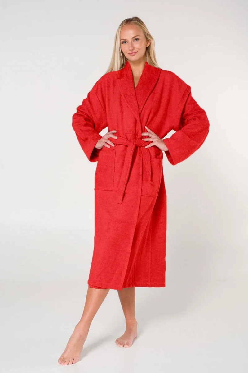Cotenconcept King Size Cotton Shawl Collar Women's Bathrobe