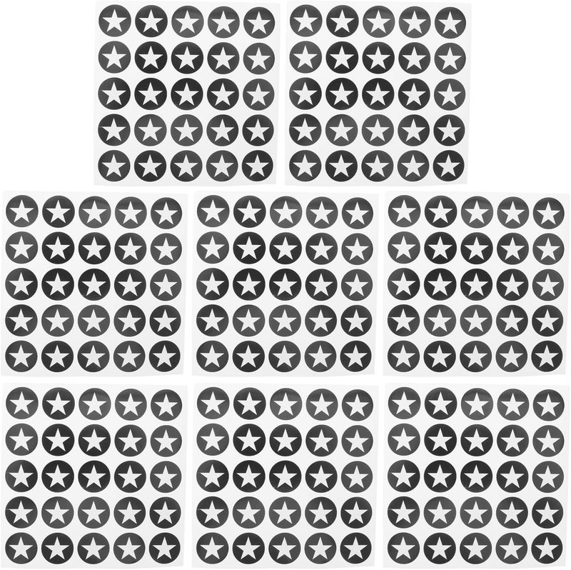8 Sheets Football Helmet Decals: Peel and Stick Vinyl Star Stickers for Reward, Waterproof Sport Helmet Decoration Adhesive Decals for Team Celebration Events Black - Image 1