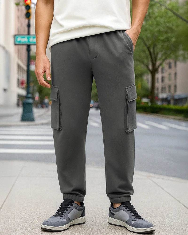 bewakoof Air 1.0 Men's Grey Oversized Cargo Joggers