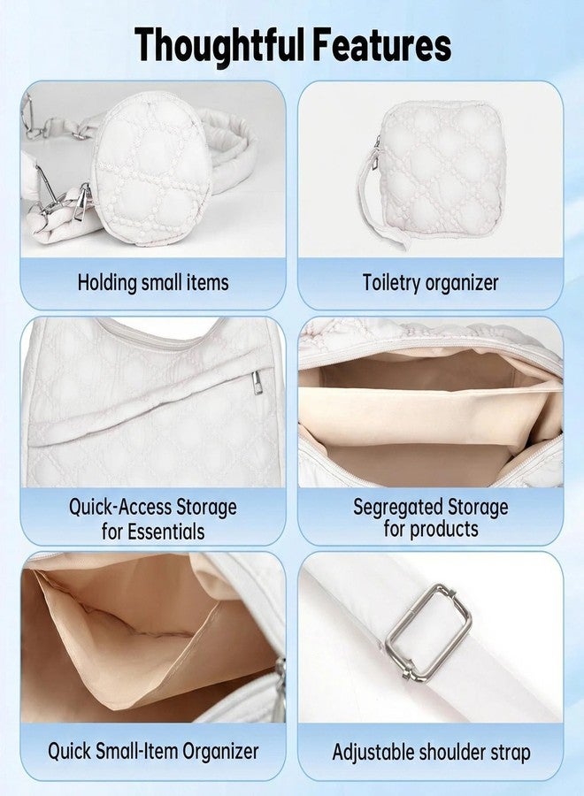 AMDAILY Quilted Puffer Tote Bag, Crossbody Hobo Bag with Adjustable Strap for Women Nylon Soft Puffy Purse Shoulder Bag for Daily Use - Image 4
