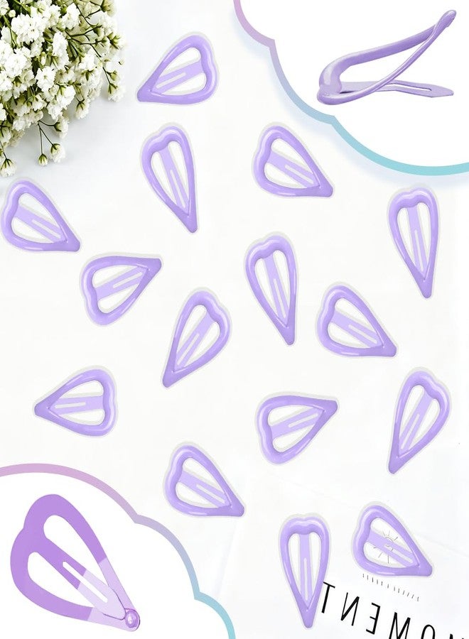 FZWONVUC 64 Pcs Cute Metal Heart Snap Hair Clips for Women & Girls - Strong Hold Small Barrettes for Thin Fine Hair Accessories (Light purple) - Image 3