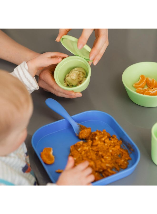 Nuby Brights Plates, 2-Pack, Toddler Feeding Plates for Weaning and Mealtime, Durable Reusable Plates for Everyday Dining, Assorted - Image 2