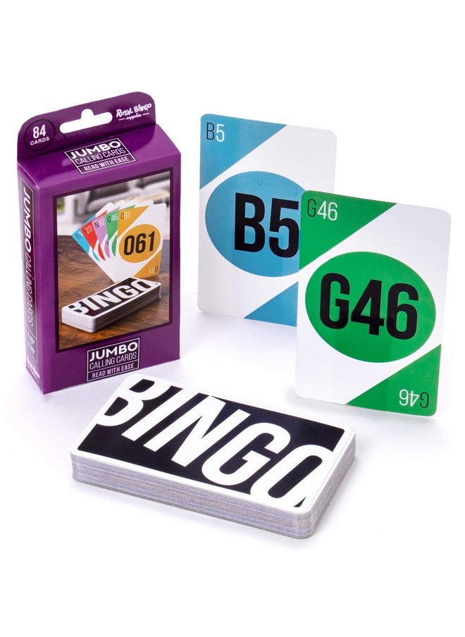 Royal Bingo Supplies - Royal Bingo Jumbo Calling Cards - Pack Of 84 - High Visibility, 5.25" X 3.75" Per Card-Replacement For Raffle And Balls - Image 1