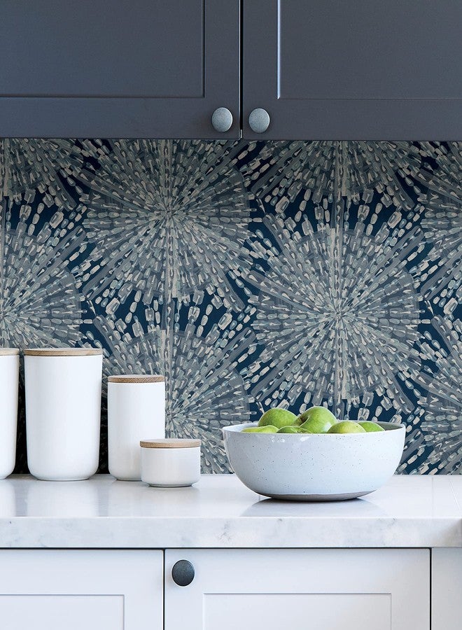 NuWallpaper x Lili WhittWhitt Navy Sunburst Peel & Stick Wallpaper, LLS4116 - Image 3