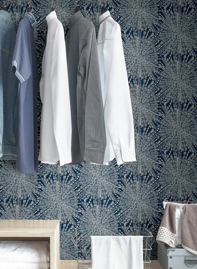 NuWallpaper x Lili WhittWhitt Navy Sunburst Peel & Stick Wallpaper, LLS4116 - Image 4