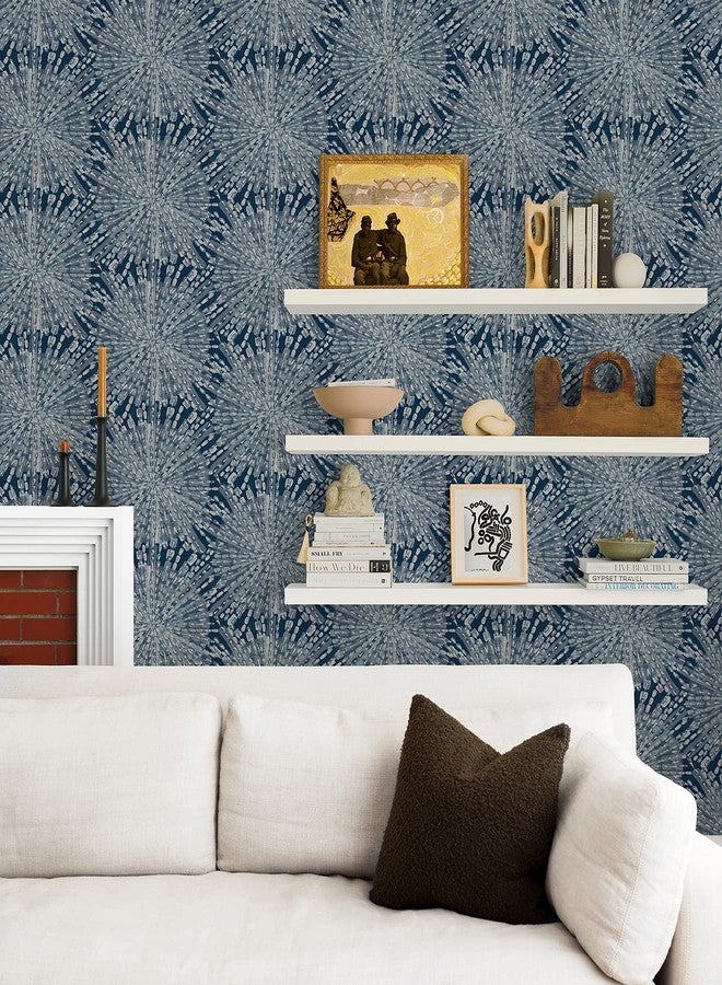 NuWallpaper x Lili WhittWhitt Navy Sunburst Peel & Stick Wallpaper, LLS4116 - Image 2