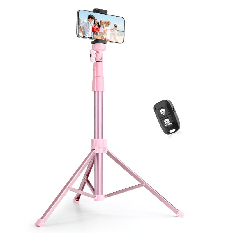 Sensyne 62 Phone Tripod Selfie Stick Extendable Cell Phone Tripod Stand with Wireless Remote and Phone Holder Compatible with iPhone Android Phone Camera - Image 2