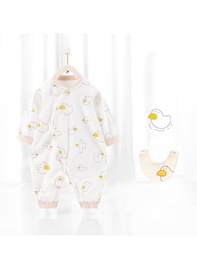 Loquat Baby Unisex Cotton Cozy Cute Jumpsuit  With Bib 