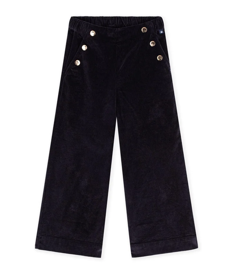 بيتي باتو Children's Wide Leg Velvet Pants