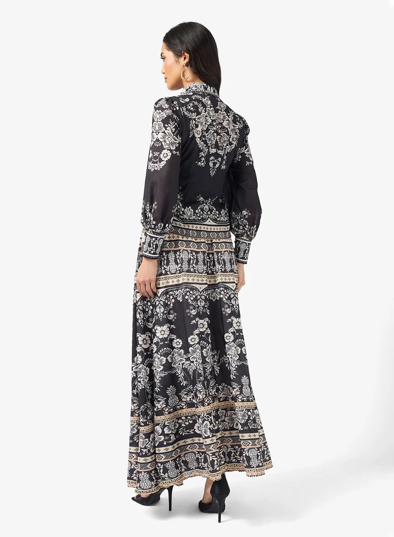 Khizana Printed Top & Skirt Set