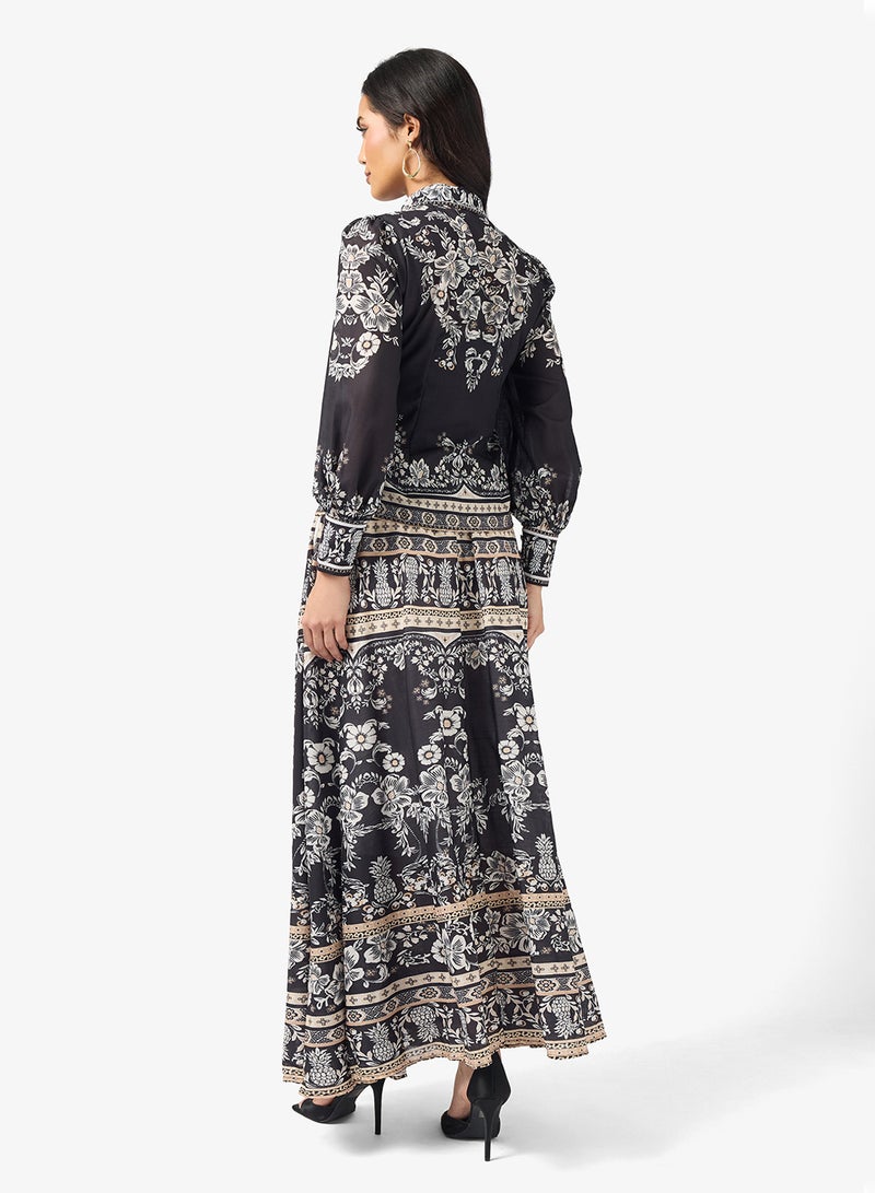 خزانة طقم بلوزة وتنورة مطبوعة - Image 2