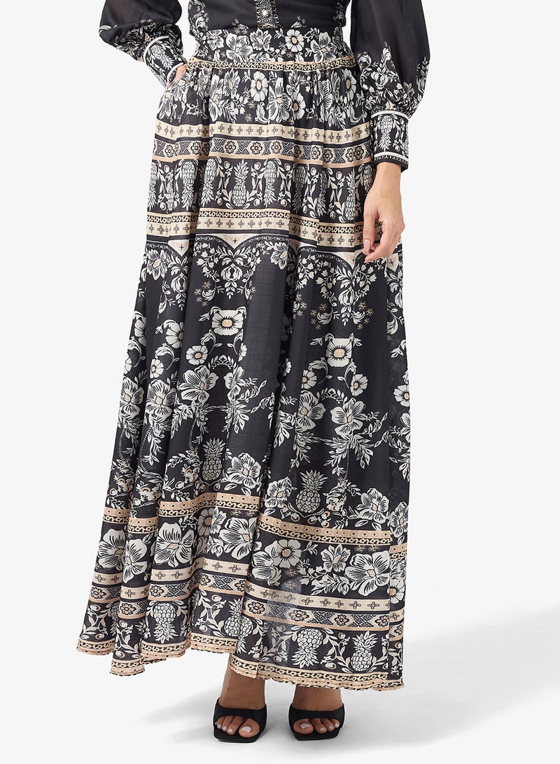 خزانة طقم بلوزة وتنورة مطبوعة - Image 4