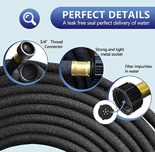 Suneed 2 Pack Soaker Hose 25 FT for Garden Bed, 1/2’’ Rubber Garden Soaker Hoses 50 FT, Drip Irrigation Watering Hose for Vegetable, Tree, Lawn Yard(2 Pack 25 FT) - Image 3