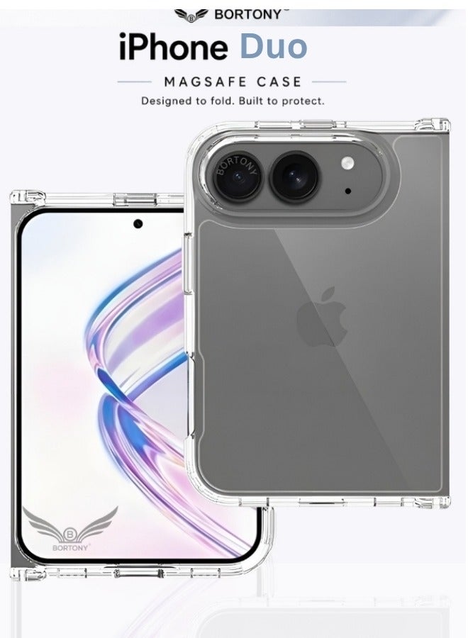 بورتوني حافظة iPhone Duo - غطاء نحيف ومقاوم للخدش والصدمات والسقوط، يوفر حماية فائقة لهاتف iPhone Duo (مقاس 7.6 بوصة). - Image 1