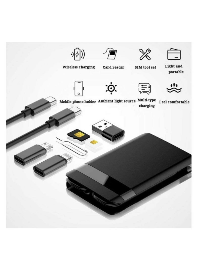 Gravity Urban Survival Card Data Cable, Multi-Type Charging Cable Convertor, Multi-Function Wireless Charger Adapter, Built-in Card Reader, Can Use as Phone Holder - Image 3