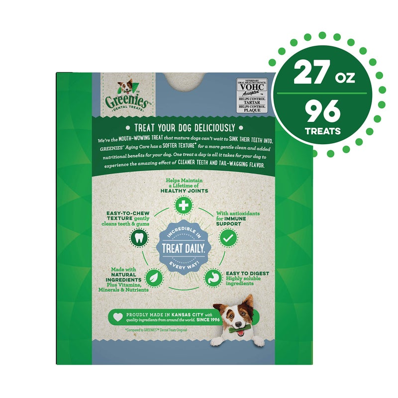 Greenies Veterinarian-Recommended Aging Care Adult Natural Dental Dog Treats Teenie Size, 27 oz. Pack, 96 Count - Image 2