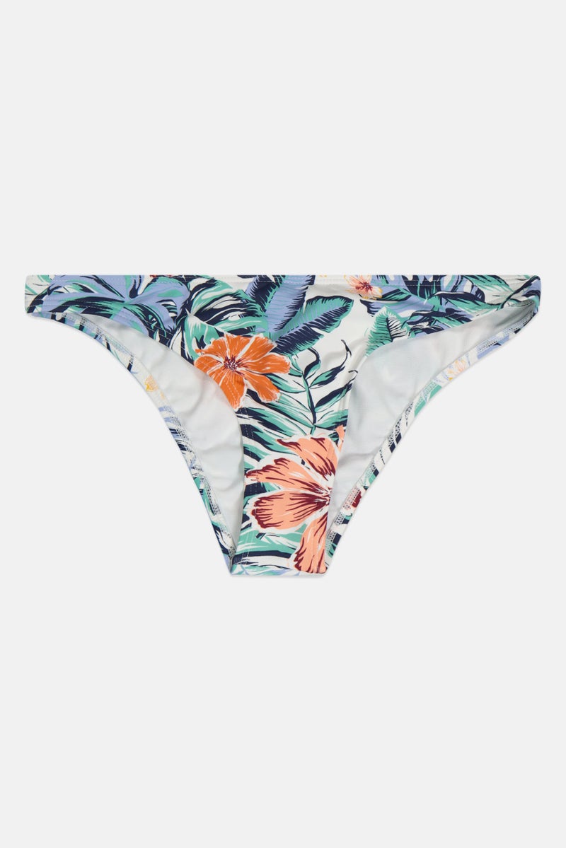 Roxy Women Floral Print Pull On Bikini Bottom, Multicolor - Image 1