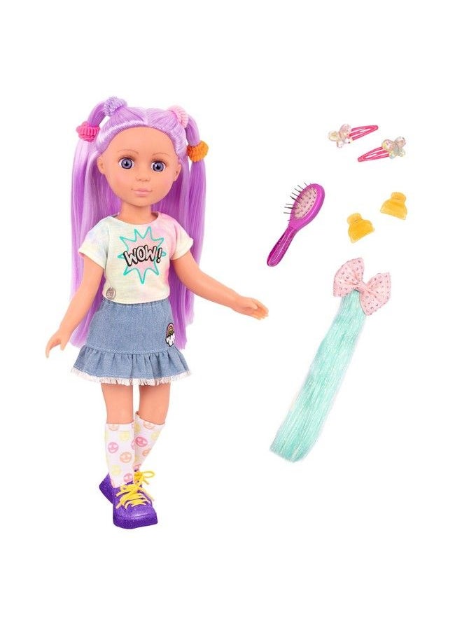 Glitter Girls - Luma 14Inch Posable Doll With Hair Extension  Pink Hair Bow Hair Clips And Colorful Outfit  Toys Clothes And Accessories For Kids Ages 3 And Up - Image 1