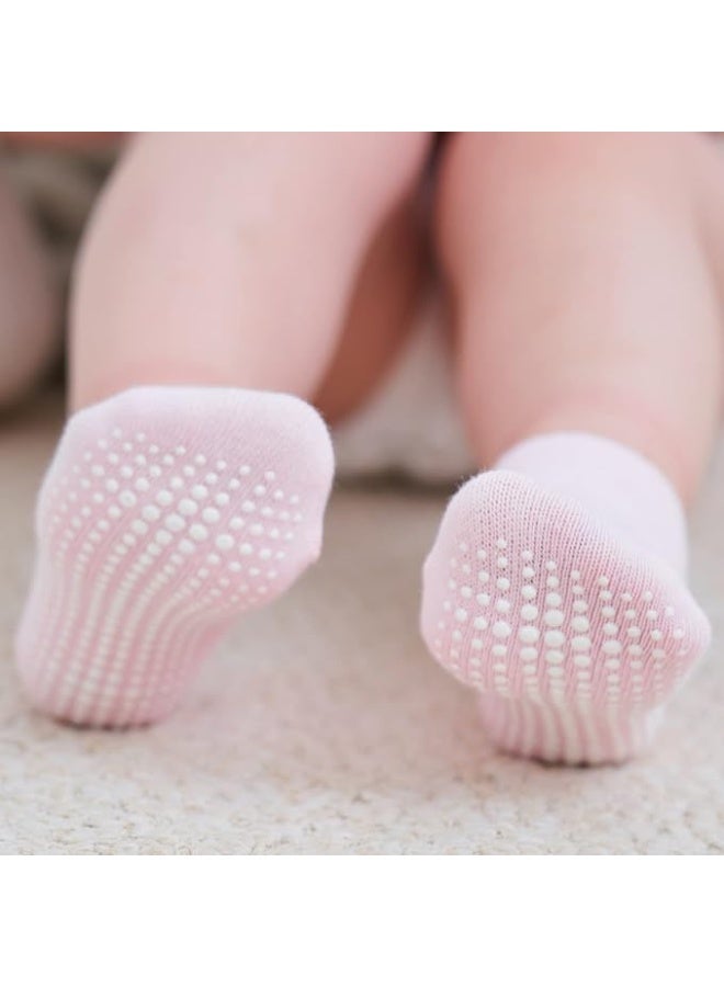 Zaples Baby Non Slip Grip Ankle Socks with Non Skid Soles for Infants Toddlers Kids Boys Girls - Image 2