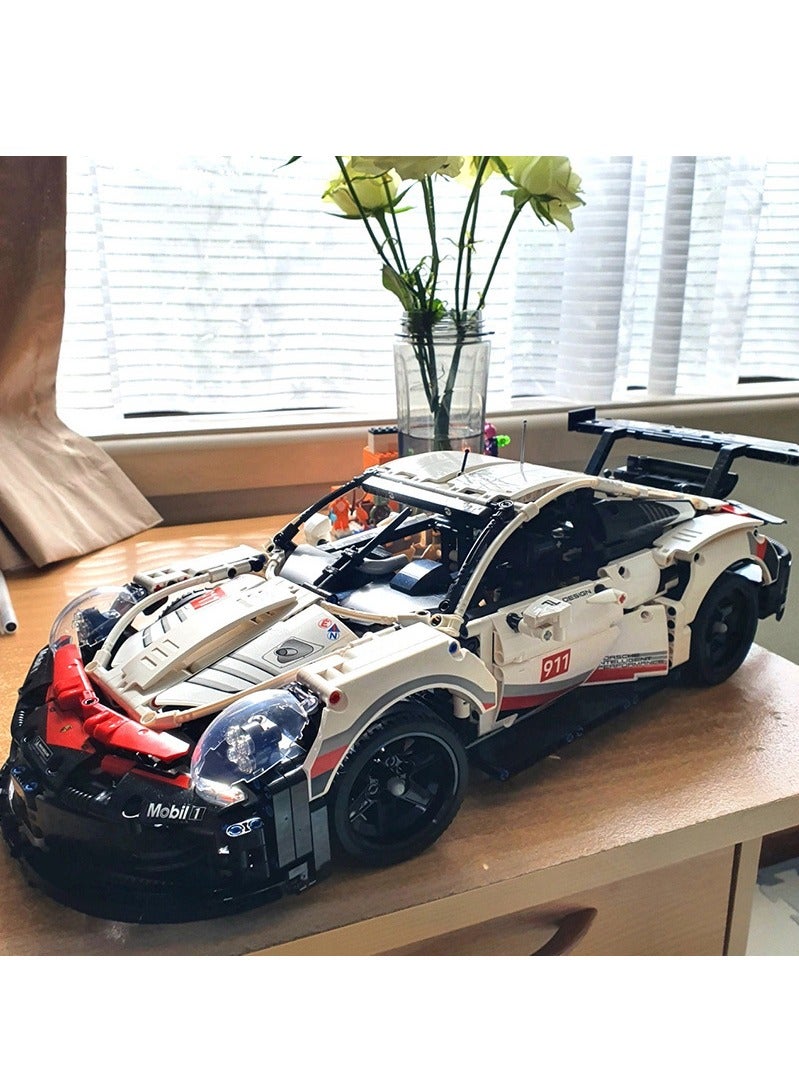 XiuWoo 3D Puzzle Assembled 1580 Pieces Adult  Sports Car Assembled Building Block Sports Car Model Car Toys Difficult to Heal and Decompress Jigsaw, black and white  - Image 2