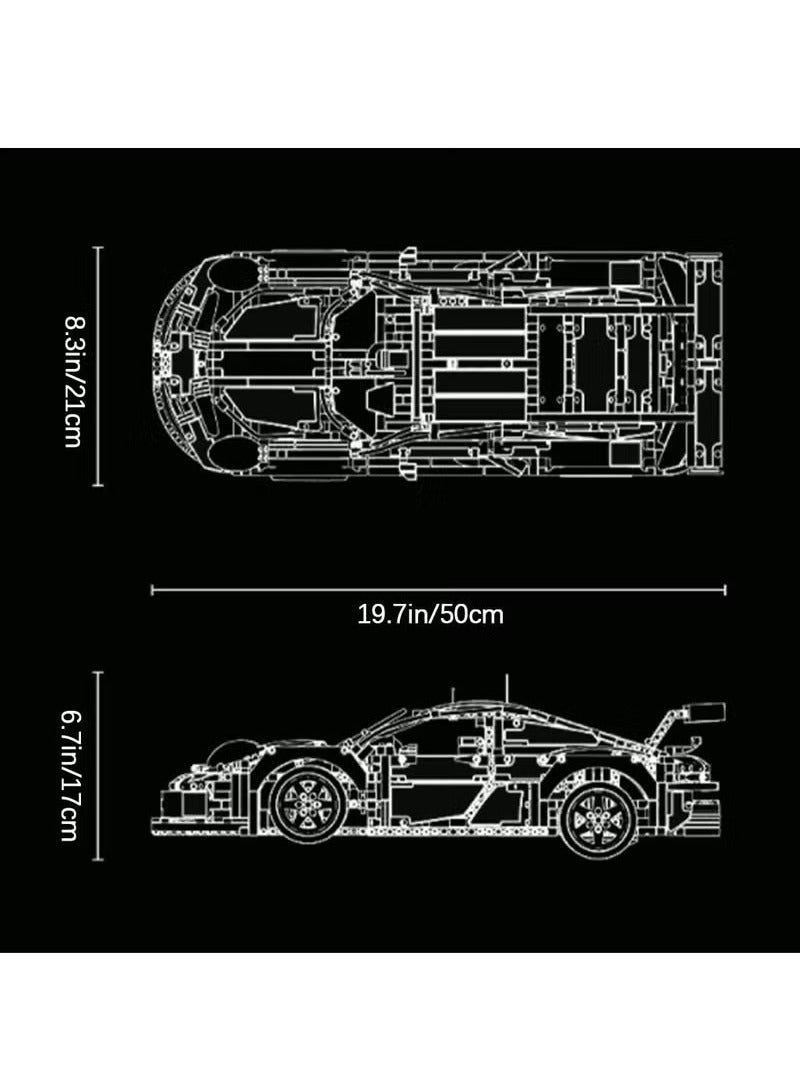 XiuWoo 3D Puzzle Assembled 1580 Pieces Adult  Sports Car Assembled Building Block Sports Car Model Car Toys Difficult to Heal and Decompress Jigsaw, black and white  - Image 3