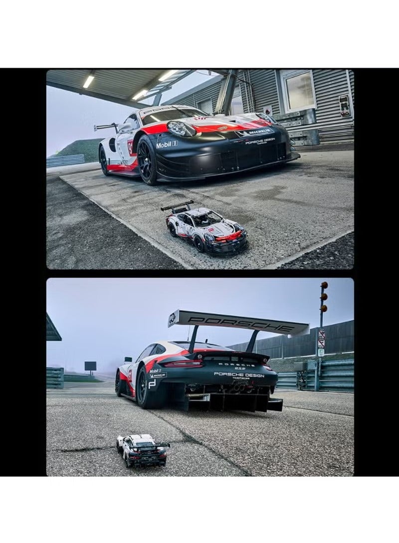 XiuWoo 3D Puzzle Assembled 1580 Pieces Adult  Sports Car Assembled Building Block Sports Car Model Car Toys Difficult to Heal and Decompress Jigsaw, black and white  - Image 5