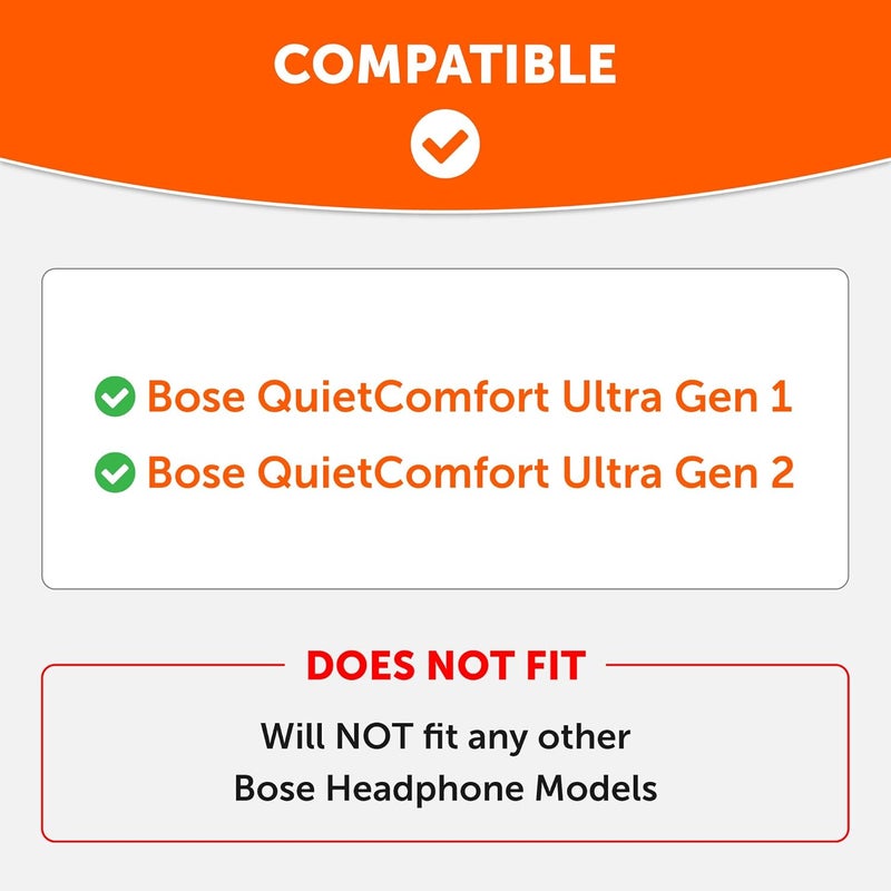 WC SweatZ QC Ultra - Protective Earpad Covers for Bose QuietComfort Ultra by Wicked Cushions | Sweatproof & Easily Washable | Does not fit any other Bose Headphones | 90's Black - Image 2