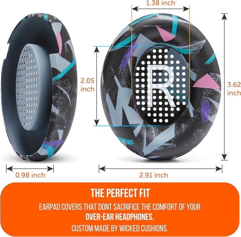 WC SweatZ QC Ultra - Protective Earpad Covers for Bose QuietComfort Ultra by Wicked Cushions | Sweatproof & Easily Washable | Does not fit any other Bose Headphones | 90's Black - Image 5