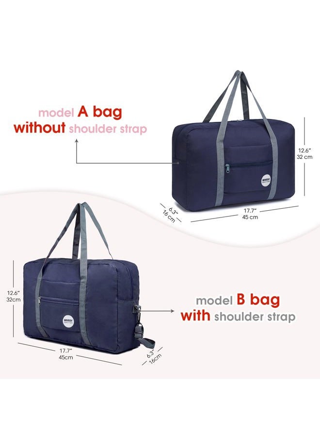 WANDF Cabin Bag 45x36x20 for Easyjet Airlines Underseat Travel Bag Holdall Bag Carry on Hand Luggage Weekend Bag for Women and Men (Dark Blue 25L with Shoulder Strap) - Image 3