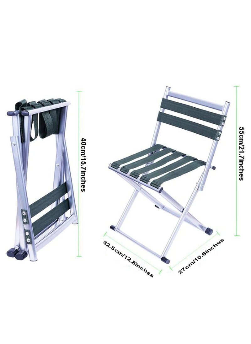 UPSTYLE - Folding Camping Chairs Portable Fishing Chairs, Portable Stool Chair, Green Fishing Chairs for Adults, 30 Inch Height Outdoor Chairs for Camping Chairs, BBQ, Gardening, Picnic & Travel Hiking - Image 1