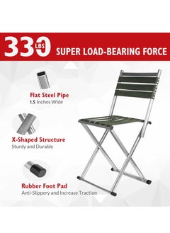 Folding Camping Chairs Portable Fishing Chairs, Portable Stool Chair, Green Fishing Chairs for Adults, 30 Inch Height Outdoor Chairs for Camping Chairs, BBQ, Gardening, Picnic & Travel Hiking - pzsku/Z3191DED49A1CEF9CA769Z/45/_/1710078922/6d217442-ca81-4ada-acfd-50a2a6191e35