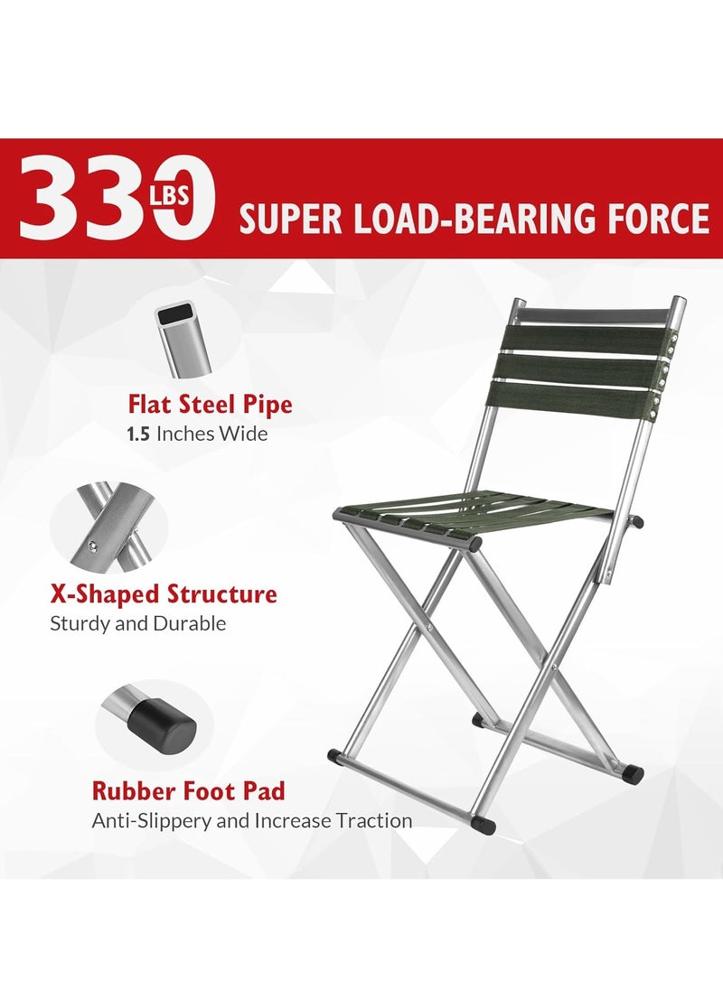 UPSTYLE - Folding Camping Chairs Portable Fishing Chairs, Portable Stool Chair, Green Fishing Chairs for Adults, 30 Inch Height Outdoor Chairs for Camping Chairs, BBQ, Gardening, Picnic & Travel Hiking - Image 1